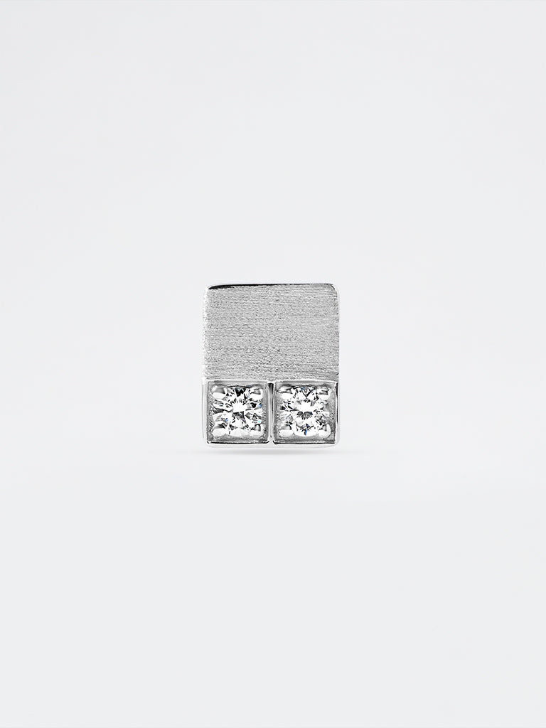 Men's Dual Stone Lab Diamond Square Stud Earrings