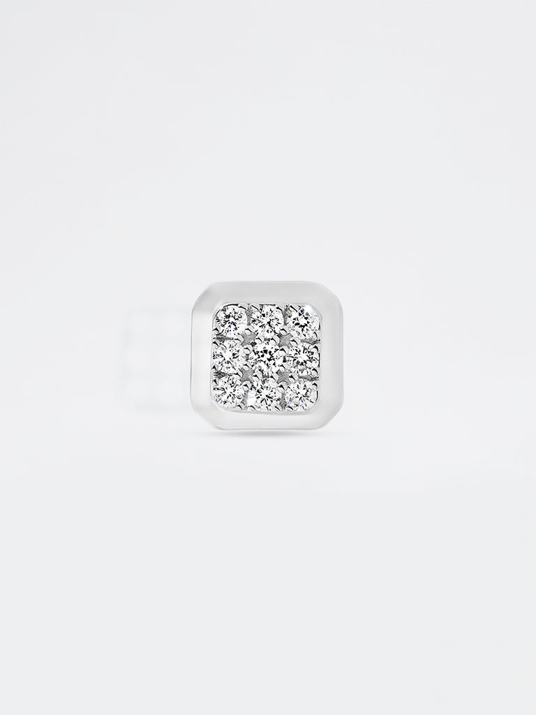 Men's Square Pave Lab Diamond Stud Earrings