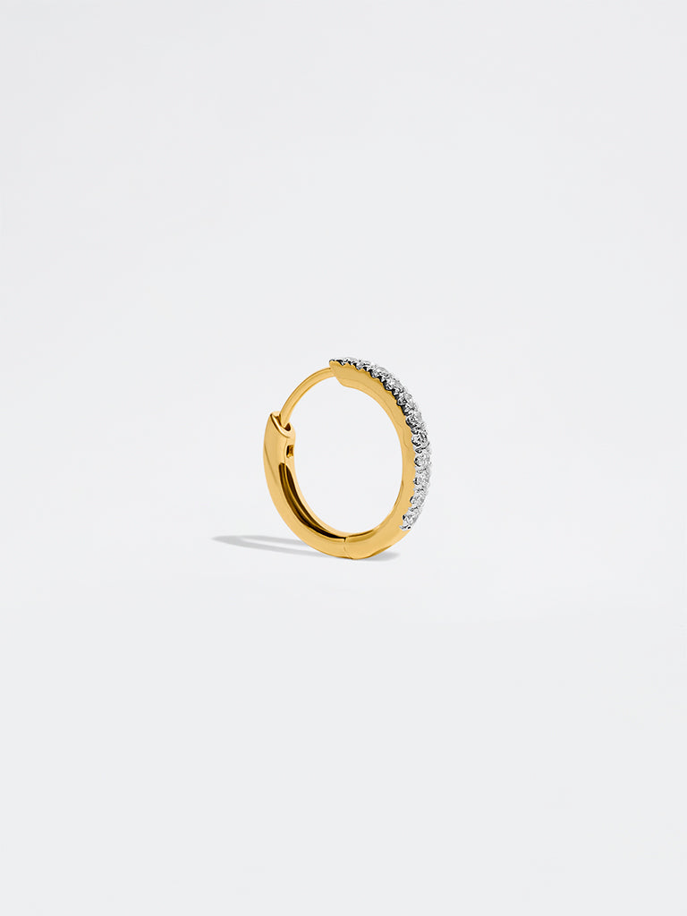 Pave Lab Diamond Classic Hoop Earrings