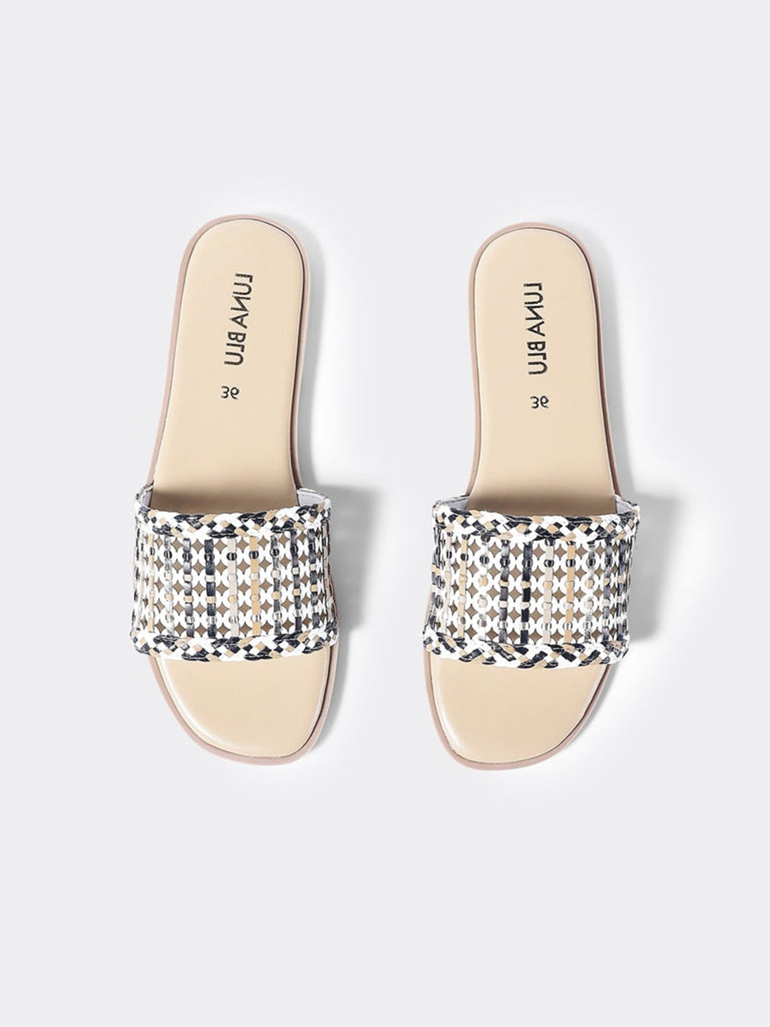 LUNA BLU Woman White Multicolor Flat Sandals
