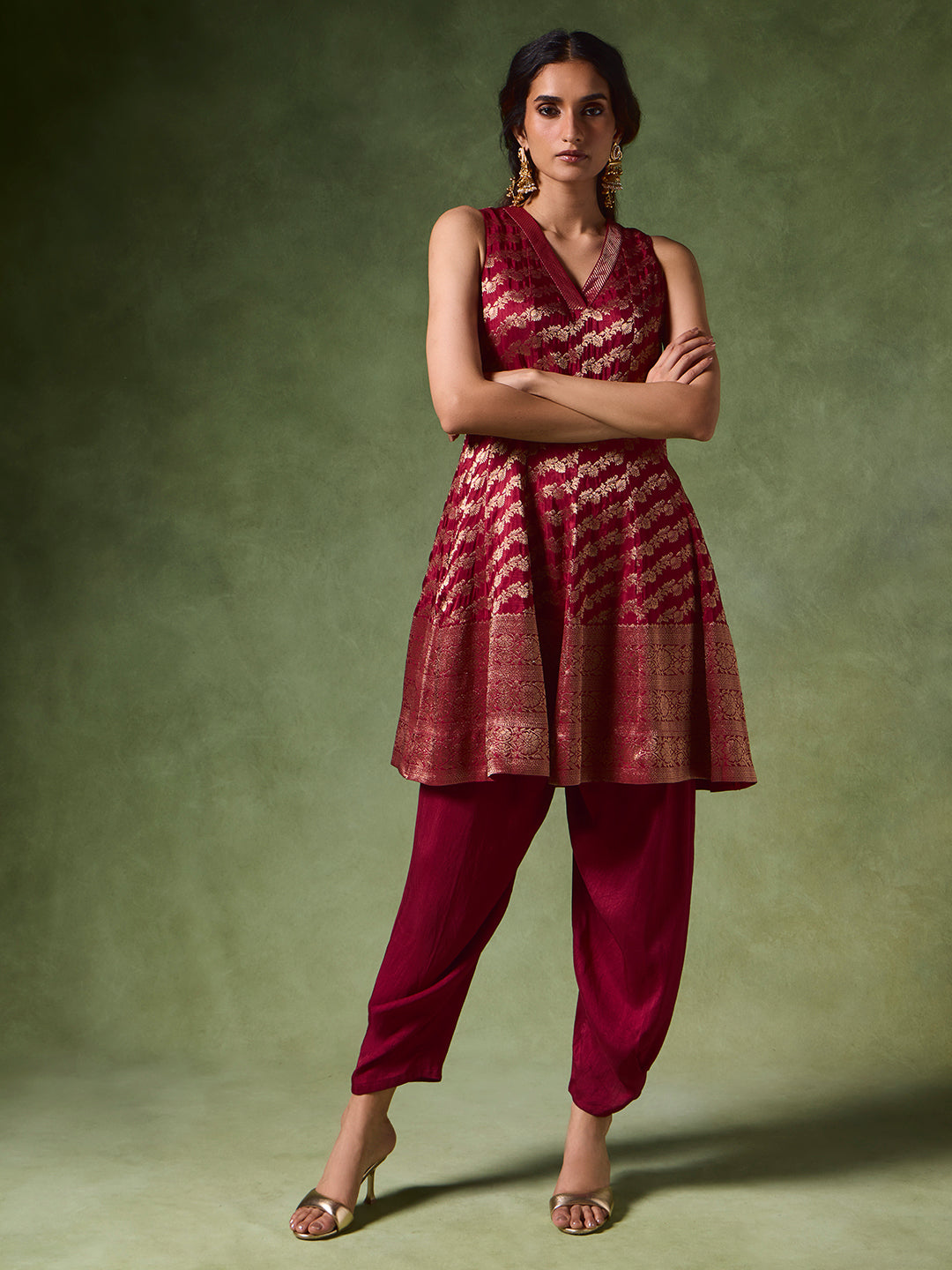 Solid Salwar Pants – Red