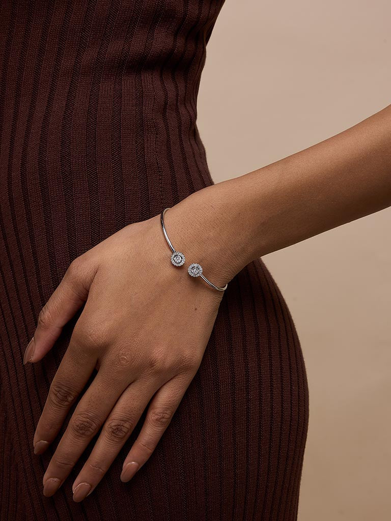 Lumina Solitaire Lab Diamond Bangle Bracelet