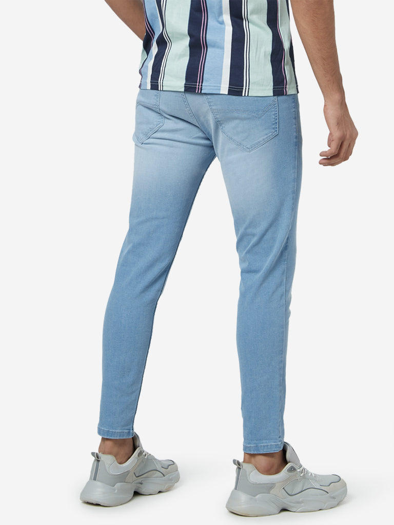 Buy Light Blue Carrot Fit Original Stretch Jeans Online at Muftijeans