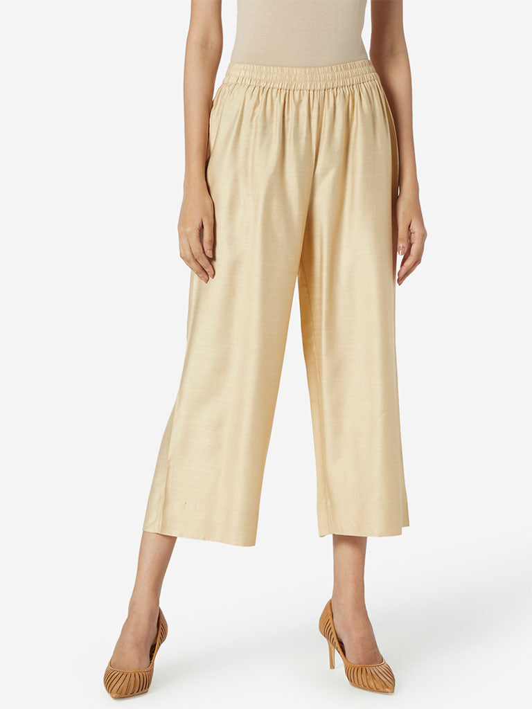 FableStreet Trousers and Pants  Buy FableStreet Linen Wideleg Trousers   Beige Online  Nykaa Fashion