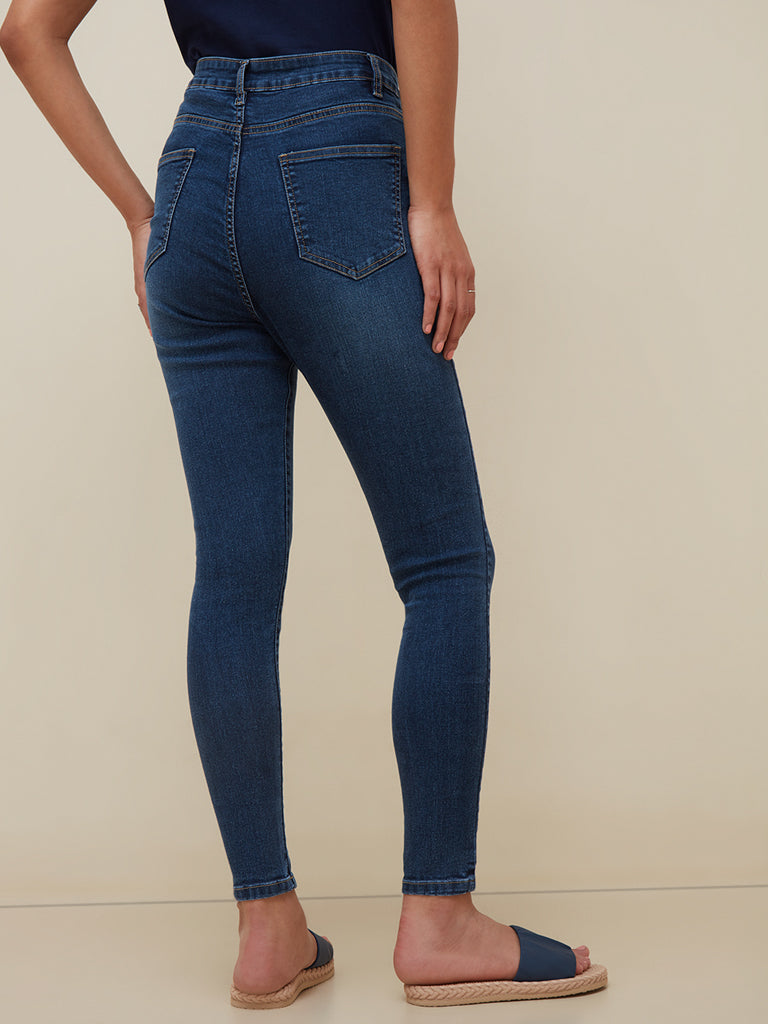 Ladies Denim Cropped Trousers Comfortable pull on style