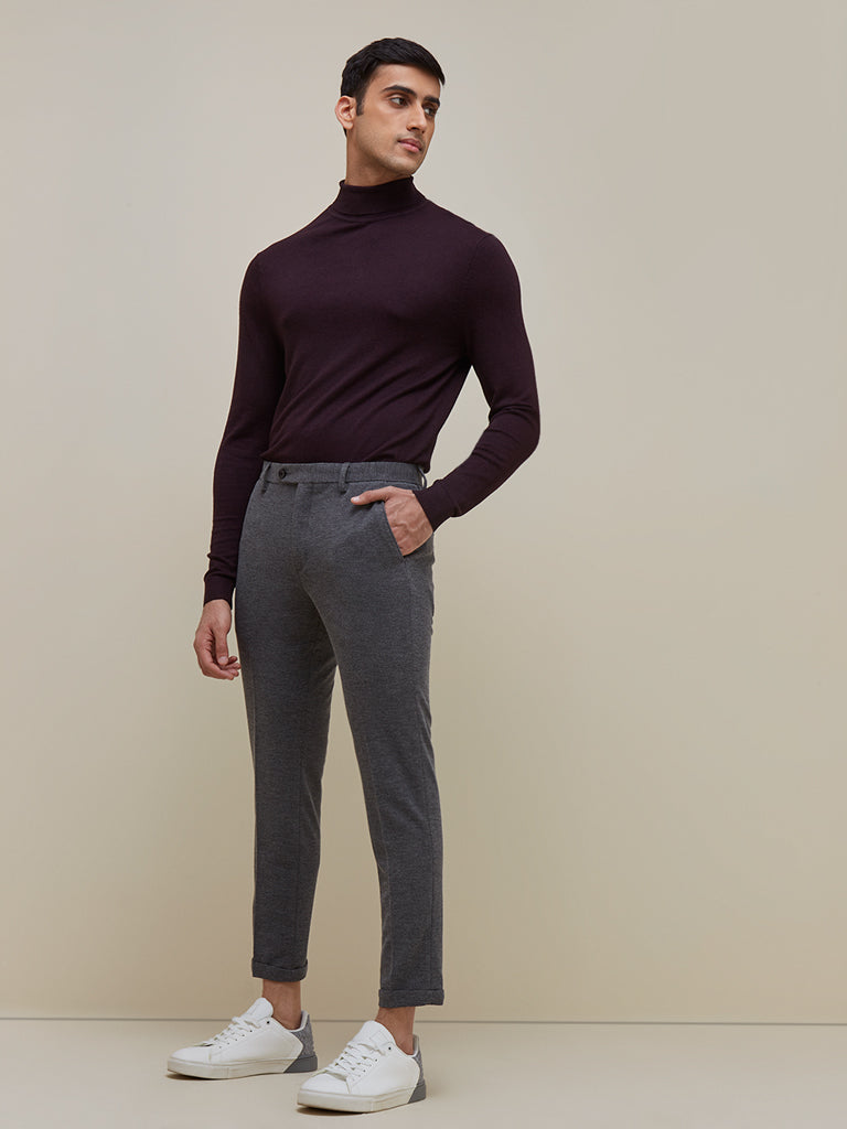Shop WES Formals Grey UltraSlim Fit Trousers Online  Westside