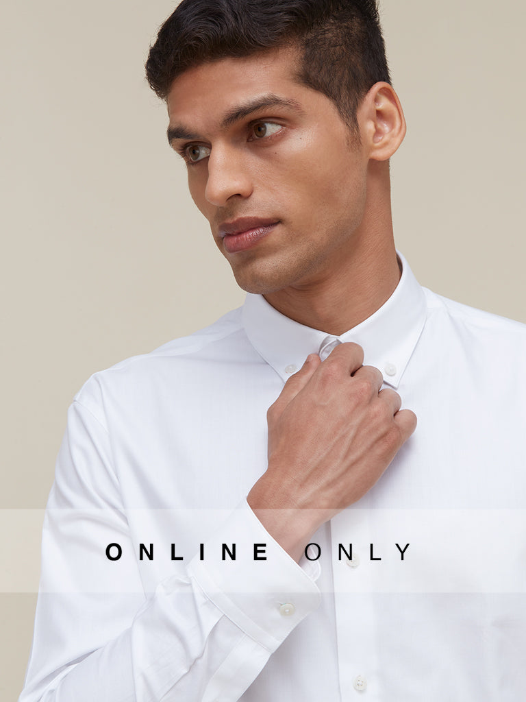  Ascot Luxury White Solid Relaxed Fit Shirt | Luxury White Solid Relaxed Fit Shirt | Luxury White Solid Relaxed Fit Shirt for men - Westside