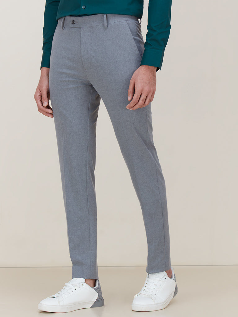 Buy Mens Grey Slim Fit Trousers for Men Online at Bewakoof