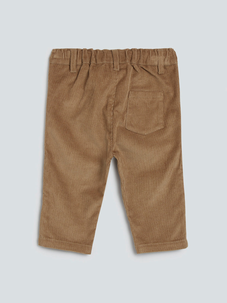 PullBear high waisted corduroy flared trousers in brown  ASOS