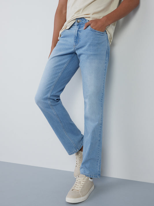 WES Casuals Light Blue Relaxed-Fit Jeans