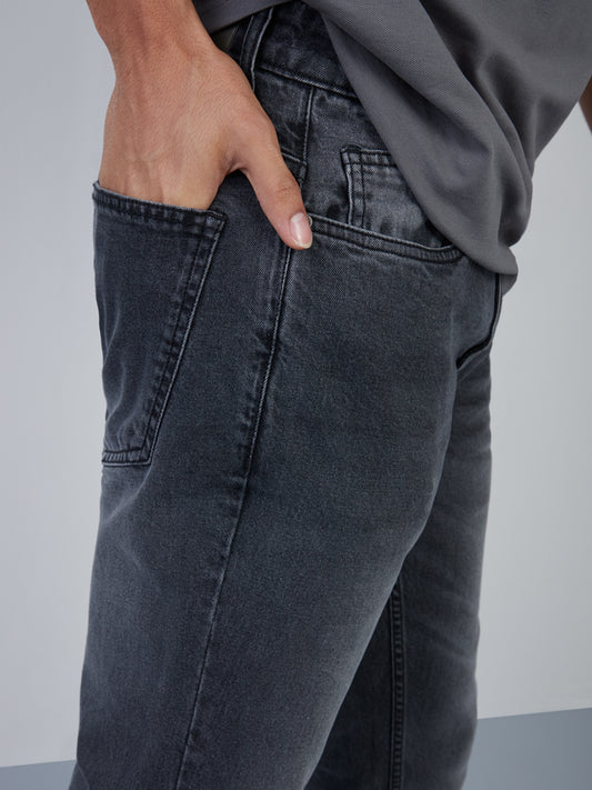 WES Casuals Grey Relaxed-Fit Jeans