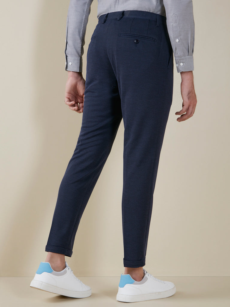 BODEN Wesley Wool Trousers in Brown and Coral Check | Endource