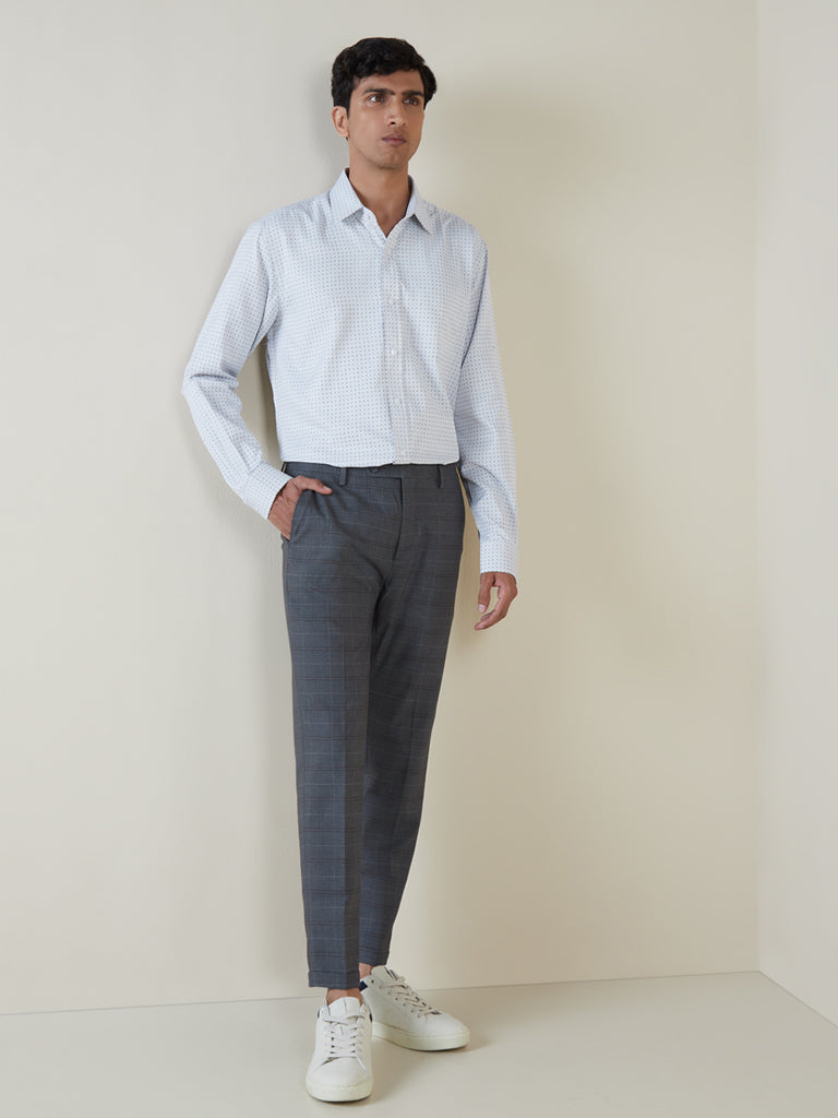 Shop WES Formals Light Grey Slim Fit Trousers Online  Westside