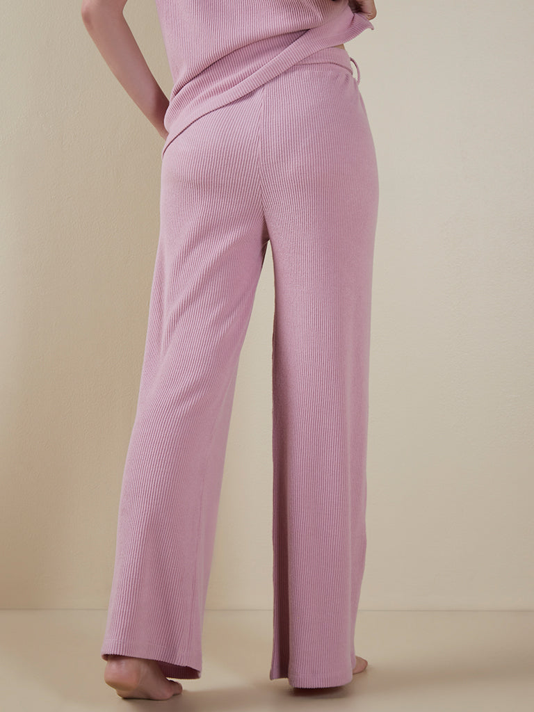 Wunderlove Pink Ribbed Track Pants