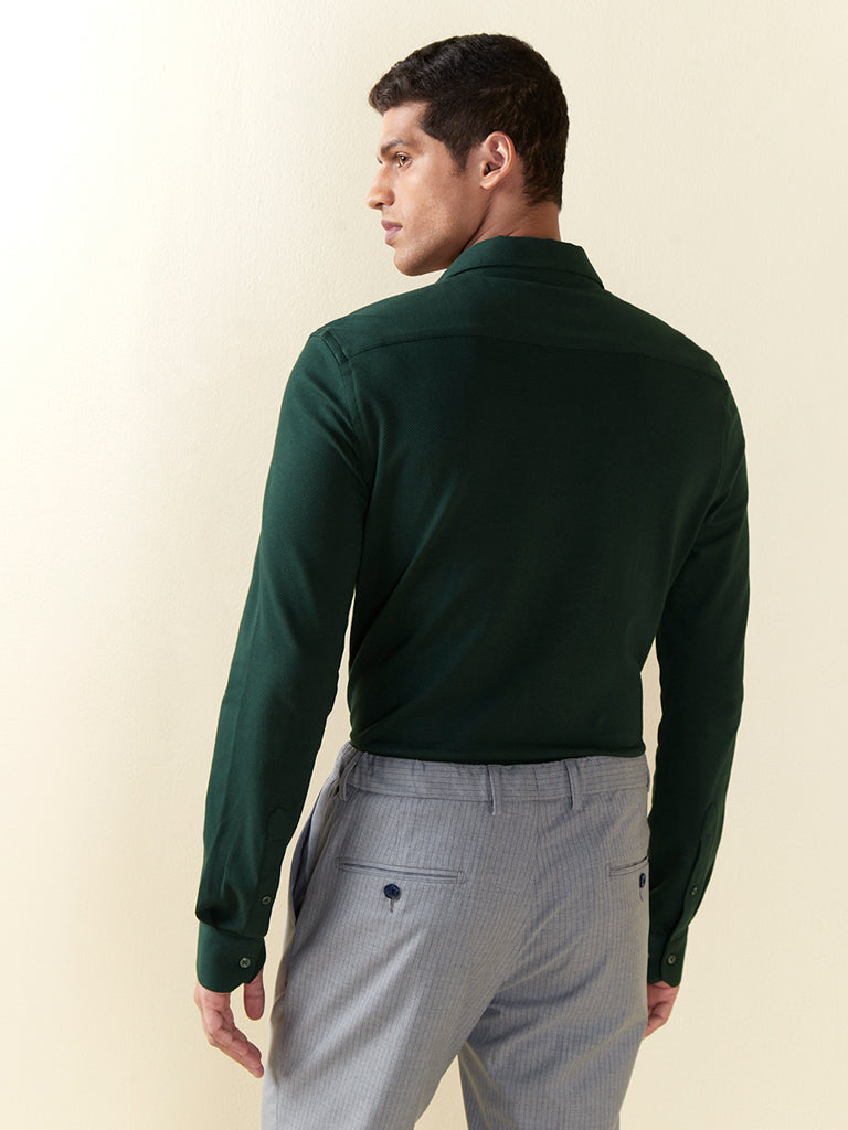 Shop WES Formals Emerald Green Ultra SlimFit Shirt Online  Westside