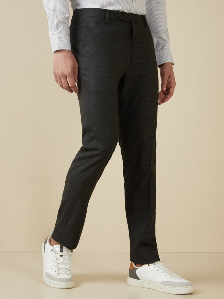 MANCREW Men Formal trousers Combo  Dark Grey Black Formal pants for men