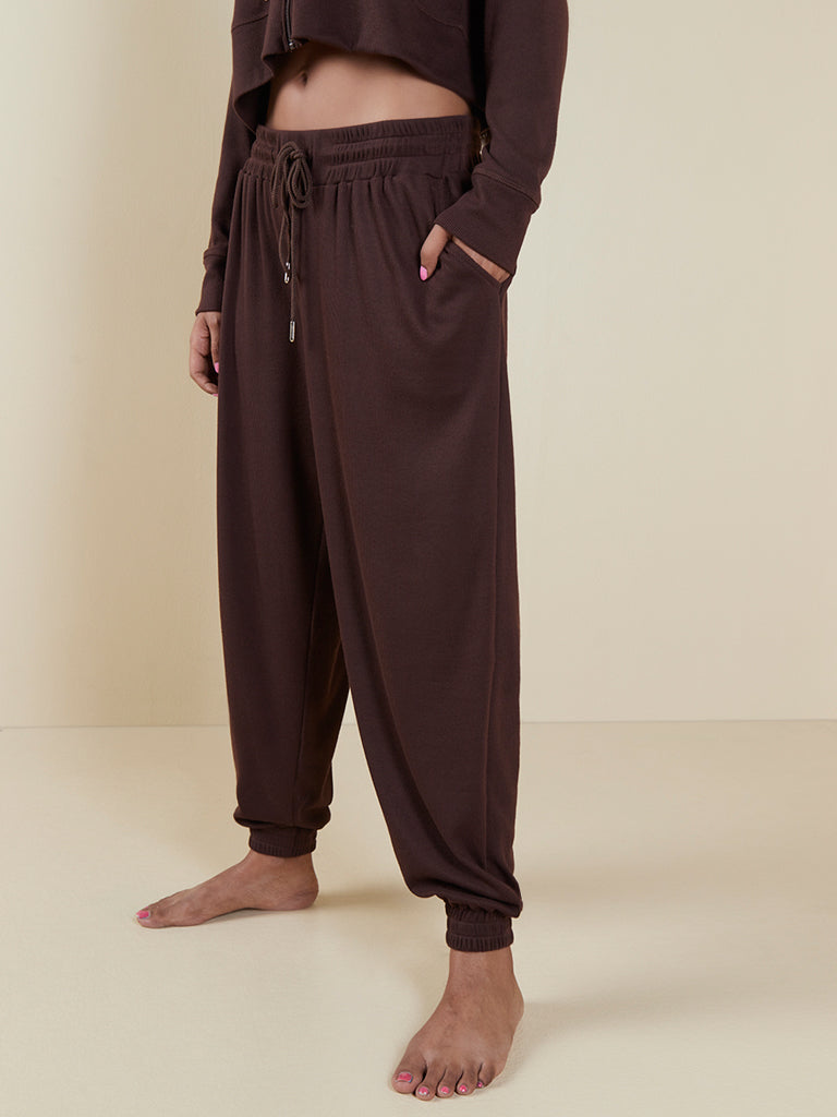 Brown Cotton Harem Pants