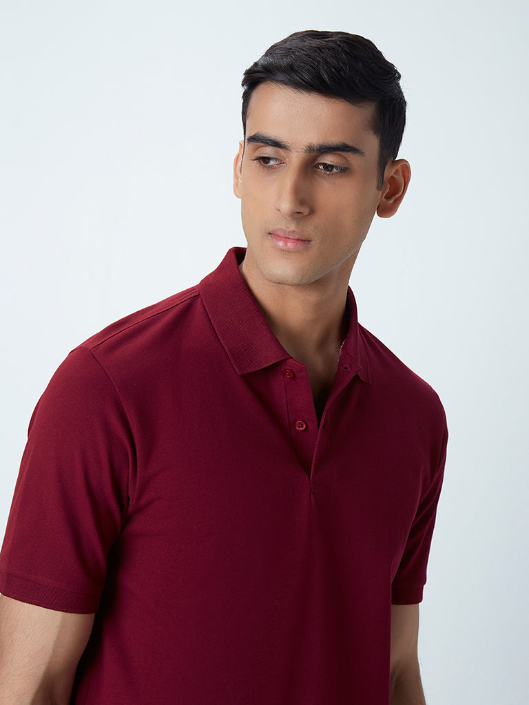 Maroon colour clearance polo t shirt