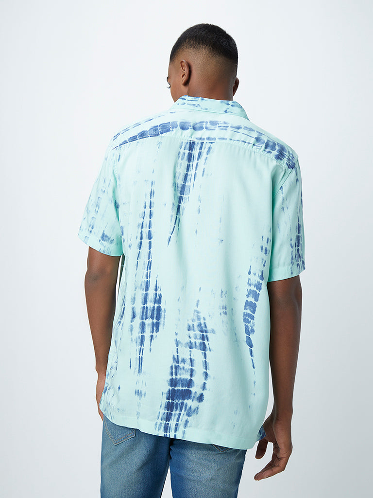 Nuon Sea Green Tie-Dye Relaxed-Fit Shirt