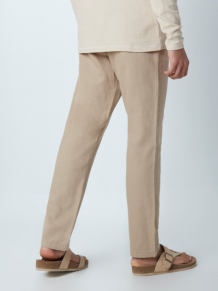Tessuti di Sondrio - Light Brown Cotton Trousers| SPIER & MACKAY