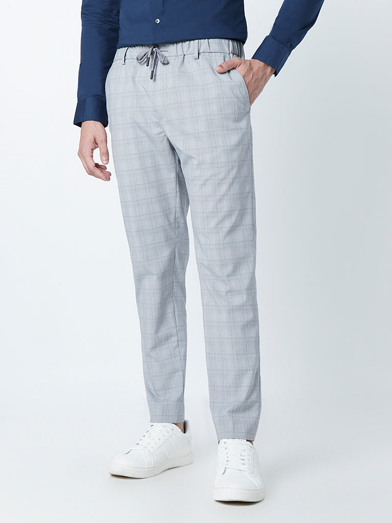 Buy WES Formals by Westside Light Grey CarrotFit Trousers for Online   Tata CLiQ