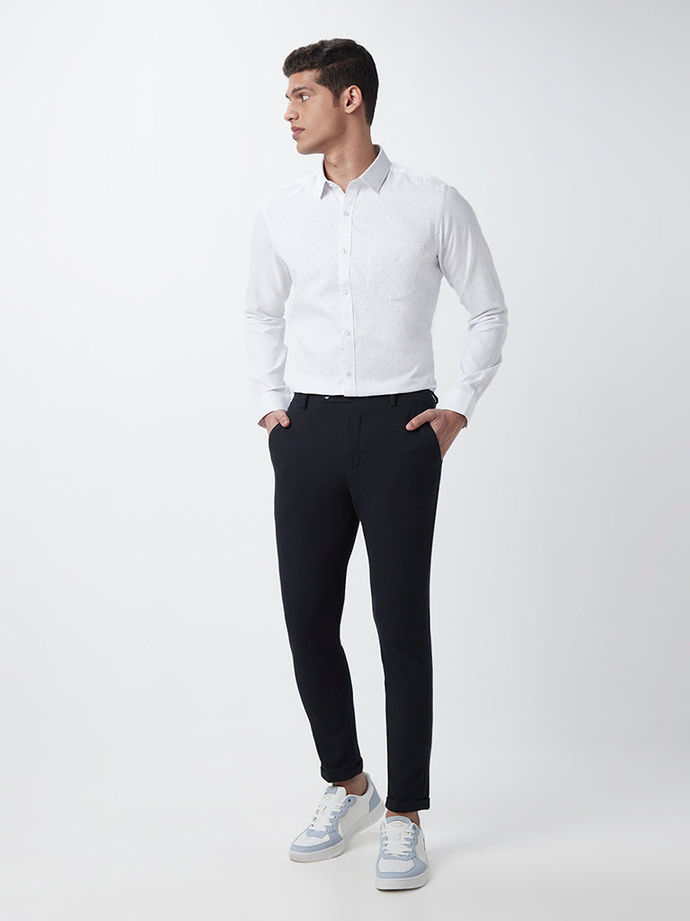 Formal White Shirt with black pant  Brown Shoes  Evilato