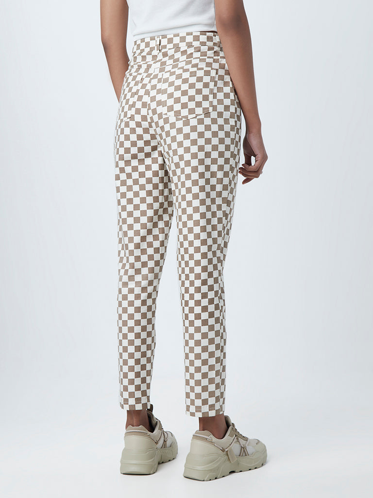 Girls Black Checkerboard Heart Print Flared Trousers  New Look
