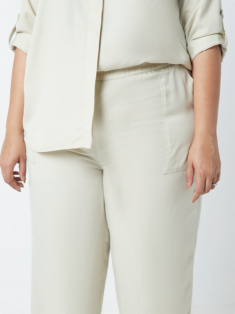 Shop Wardrobe Dark Taupe TieUp Detail Flared Trousers Online  Westside