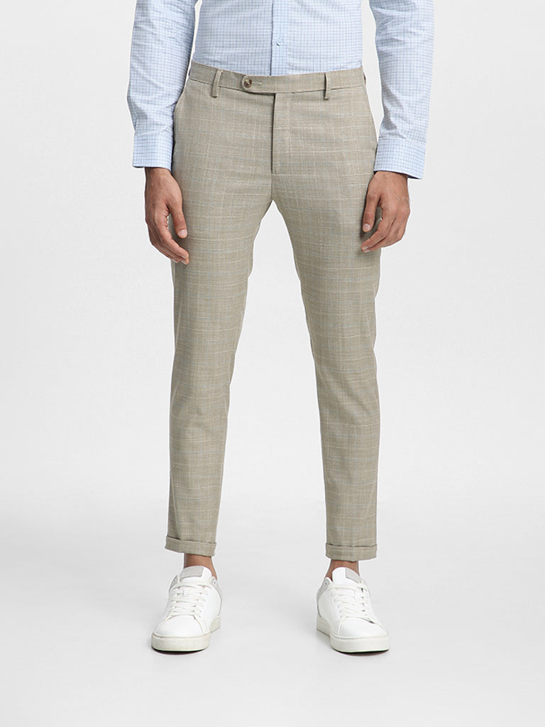 Shop Wardrobe Beige Seam Detail Trousers Online  Westside