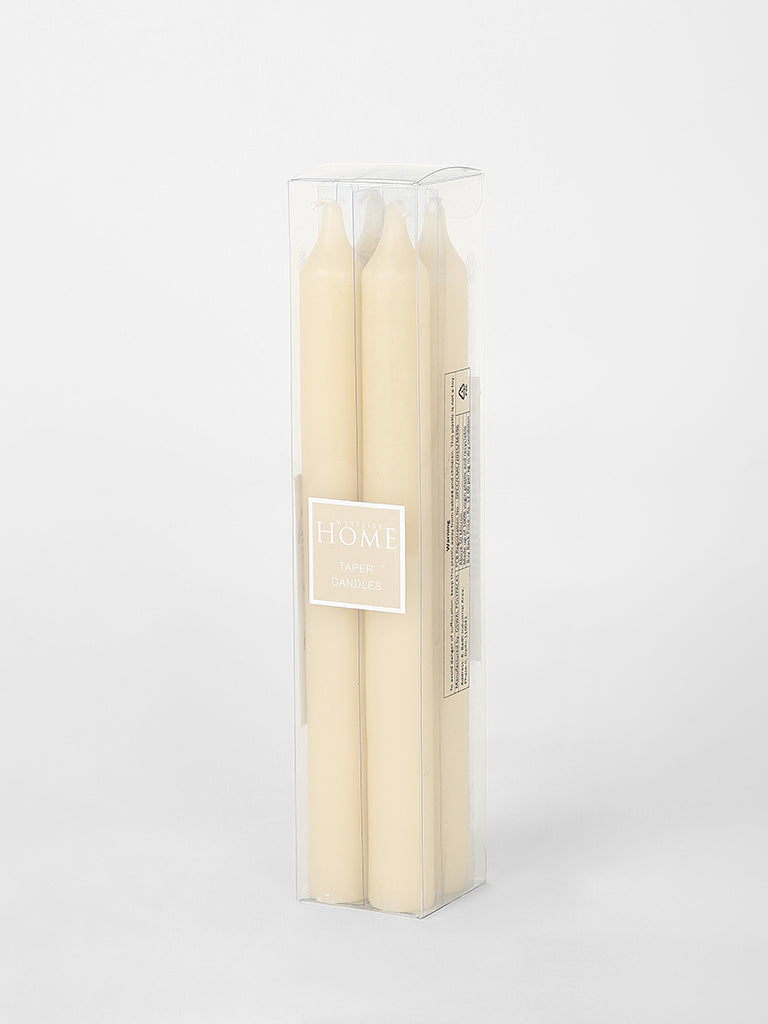 Westside Home Ivory Taper Candles- (Set of 4)