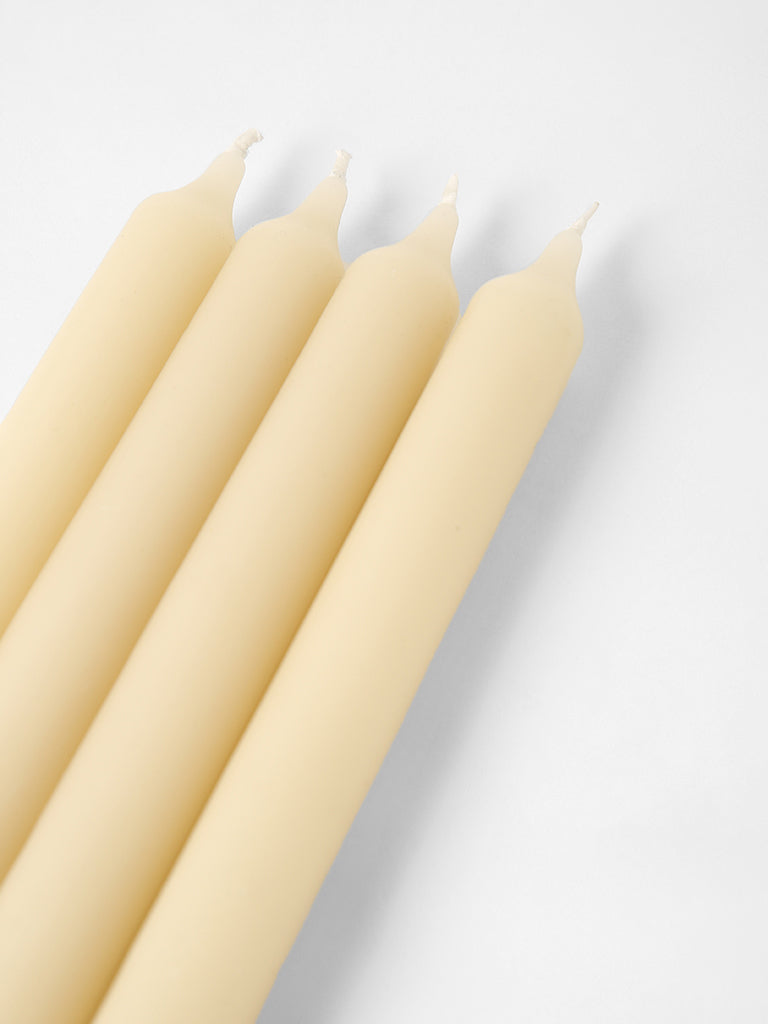 Westside Home Ivory Taper Candles- (Set of 4)