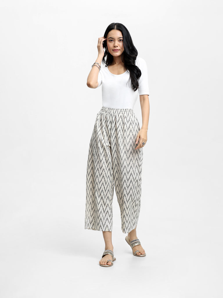 Buy Melange by Lifestyle OffWhite Striped Pants for Women Online  Tata  CLiQ