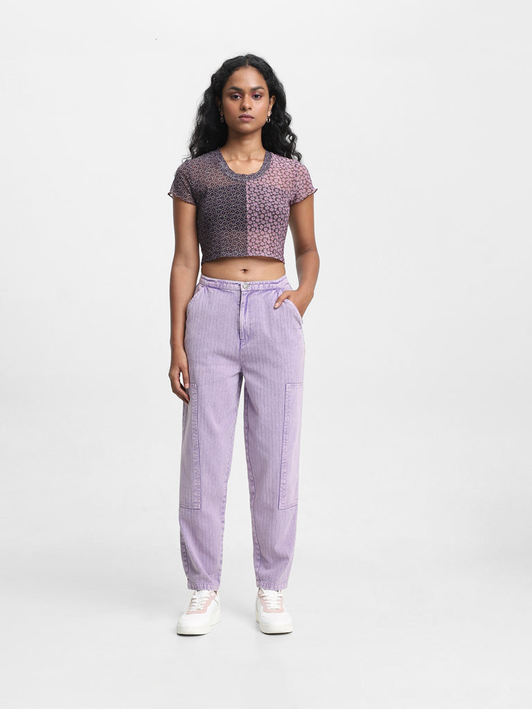 Shop Nuon Pink Cargo Style Trousers Online  Westside