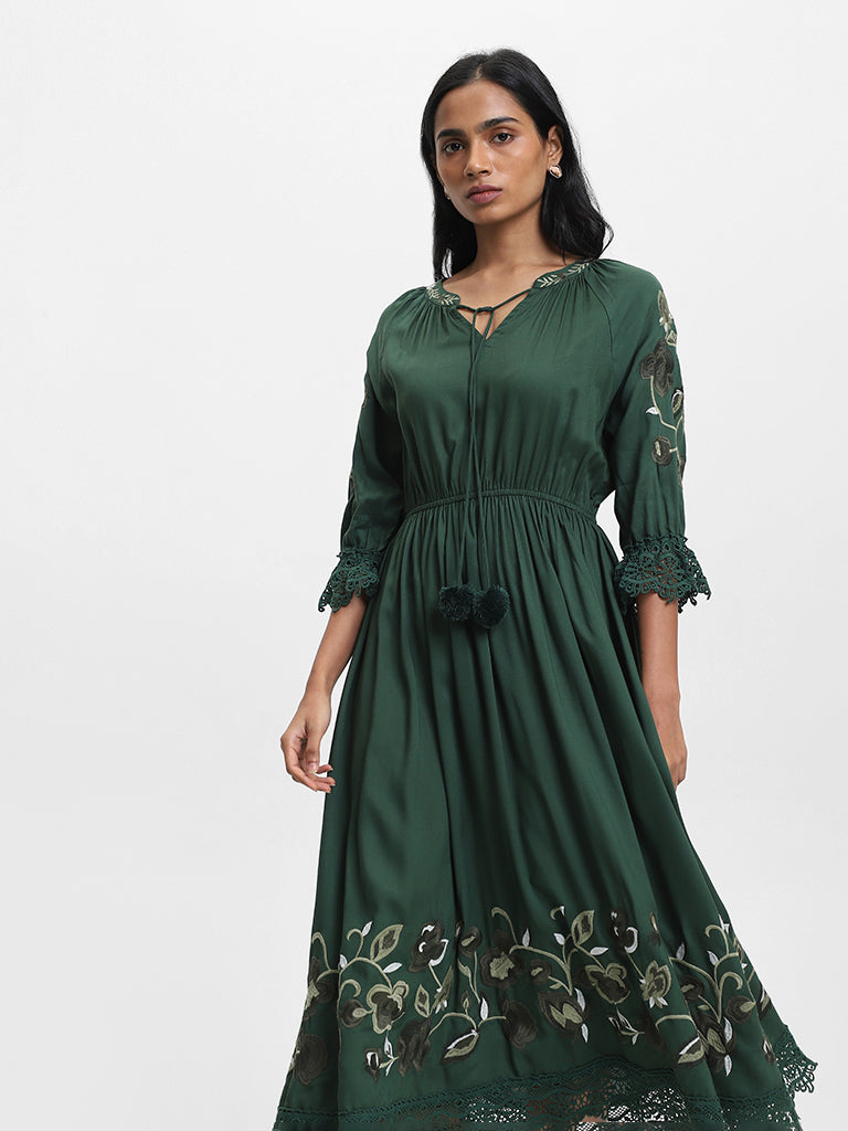 ShopTop Women Aline Green Dress  Buy ShopTop Women Aline Green Dress  Online at Best Prices in India  Flipkartcom