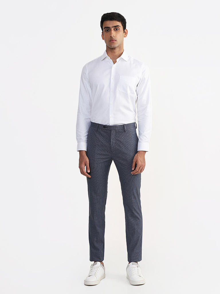 Shop WES Formals Grey UltraSlim Fit Trousers Online  Westside