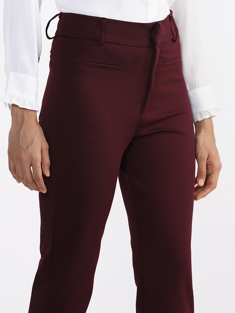 Buy Burgundy Trousers  Pants for Women by CODE by Lifestyle Online   Ajiocom