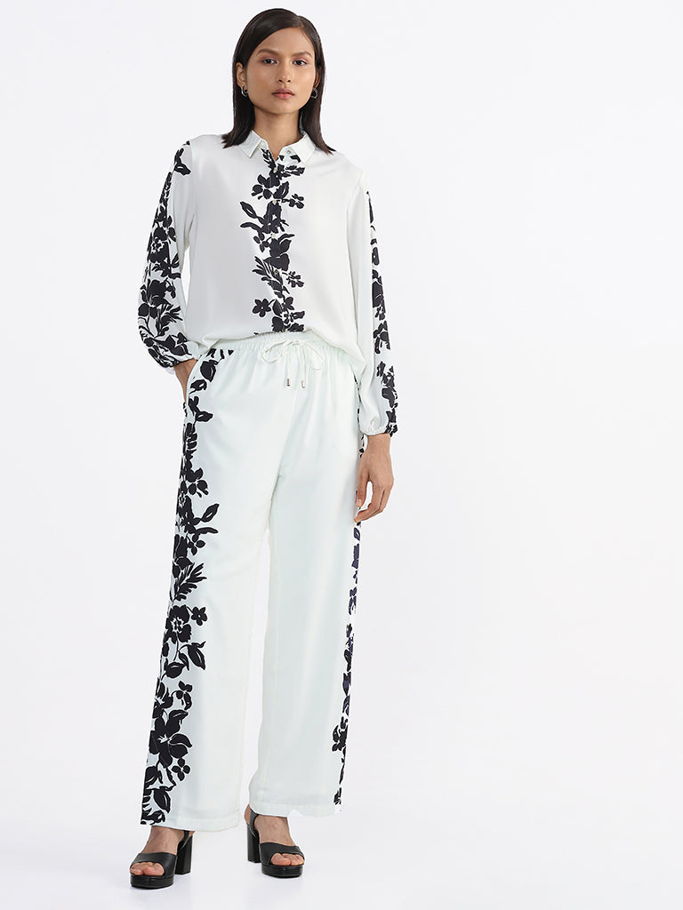 Monki coord tailored trousers in black floral print  ASOS